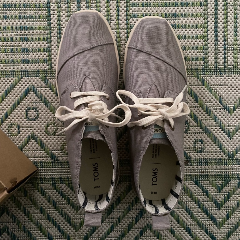 Toms Bota Heritage Canvas Booties Shoes 10 Morning Dove Gray Cupsole VGUC